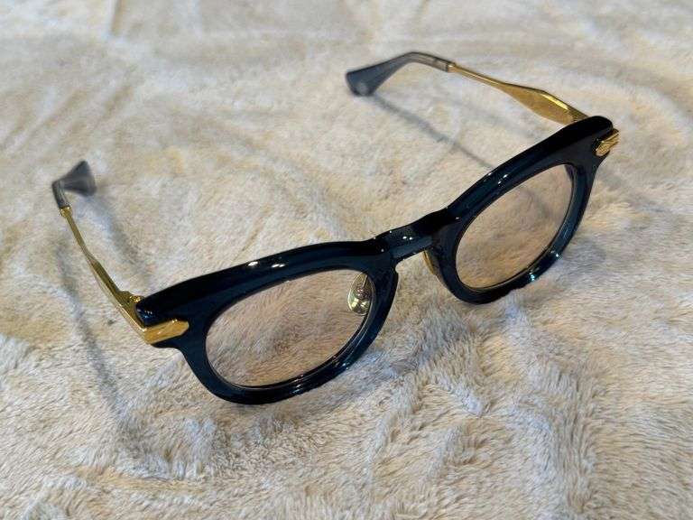 T Henri Gemera Eyeglasses, Black & Gold, Handmade in Japan, Serial 1x7/149