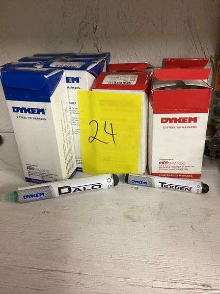 DYKEM STREEL TIP MARKERS BOX OF 4-12 BLACK 7 BOXES OF 6 GREEN