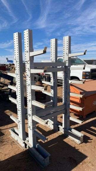 Cantilever Rack, Steel, 12 Arms, Adjustable, Single-Sided Base