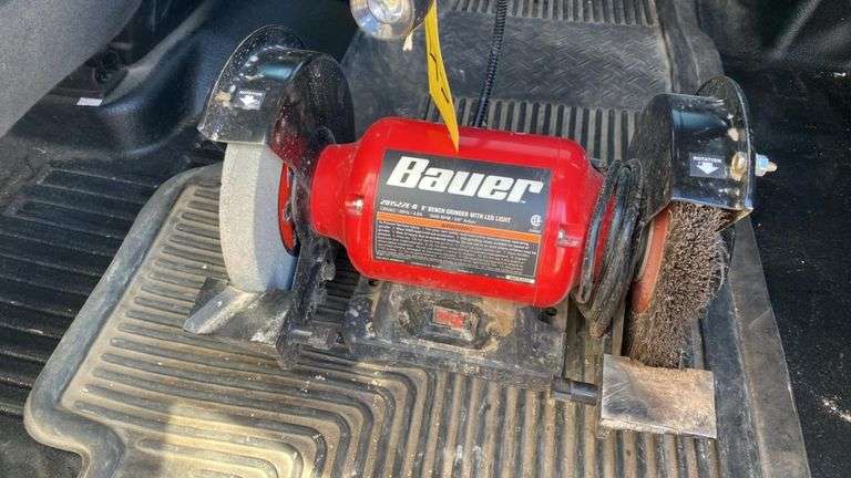 Bauer 20152E-B 8" Bench Grinder with LED Light, 3600 RPM, 120VAC