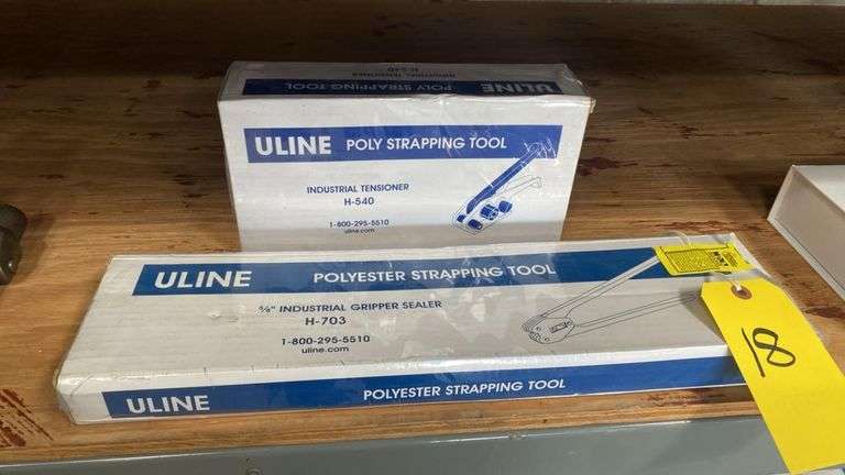 ULINE H-703 Gripper Sealer & H-540 Tensioner, 5/8" Polyester Strapping Tools