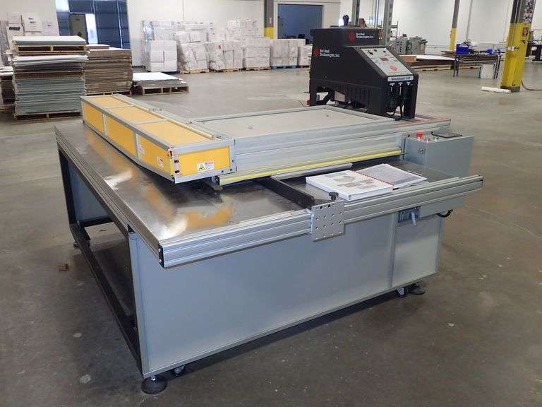 T-Roc Equipment / Hot Melt Technologies Benchmark 315 Automated Box Gluing Machine with 5' Conveyor