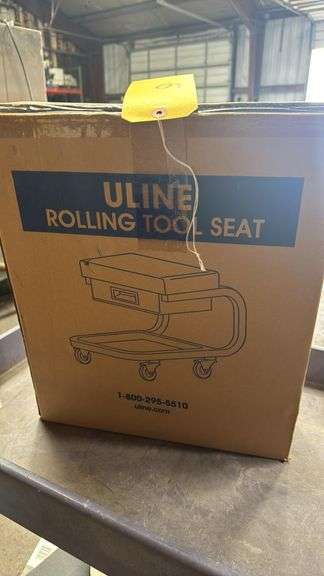 Uline H-7355BL Rolling Tool Seat, 18x14x14 in, Black, 250 lb Capacity, Steel Frame, Storage Drawer