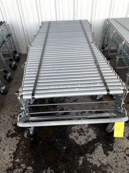 NestaFlex 24”W steel roller conveyor, portable & expandable 6’ to 19’