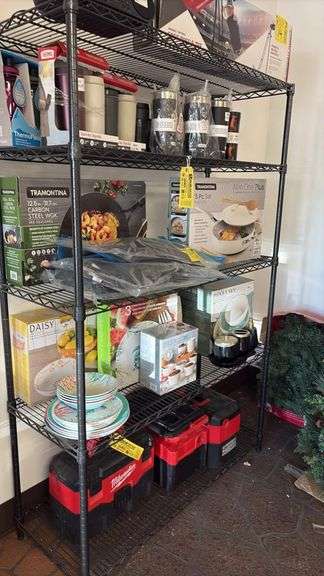 Trinity NSF 5-Shelf Metal Wire Shelving Rack, 48"x18"x72", Black, Adjustable, Heavy-Duty, Sold Empty