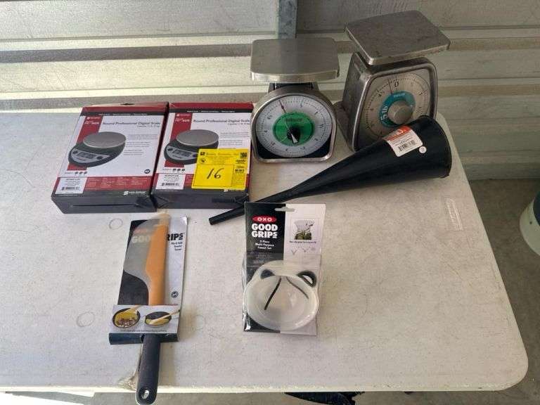 Assorted Commercial Kitchen Equipment and Scales