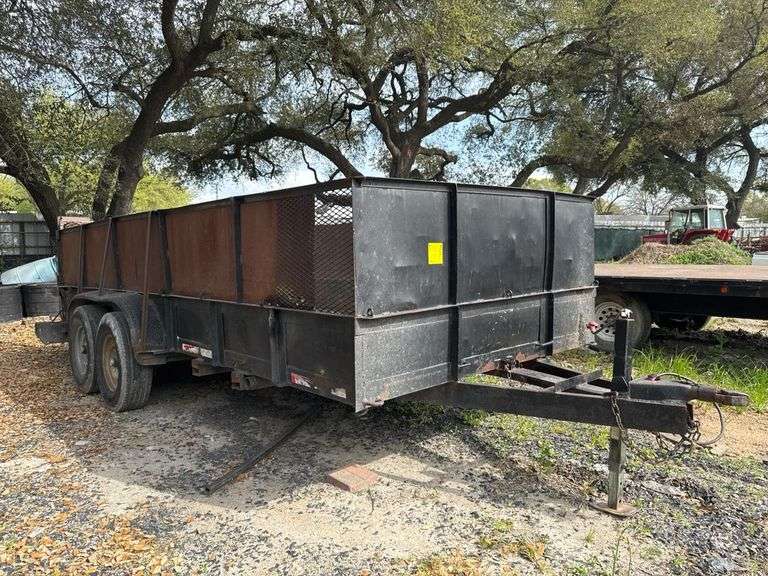 1997 Tandem Axle 14ft Utility Trailer, Steel Deck, Ramps, 2-5/16" Hitch