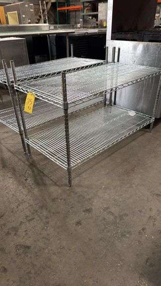 Commercial 3-Shelf Chrome Wire Rack, Approx. 32x48x24”, Adjustable Shelves, Heavy Duty