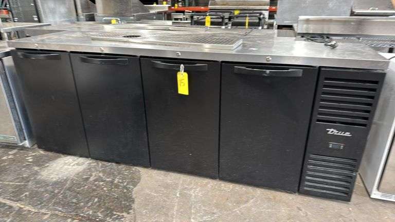 True TBR92-RISZ1 4-Door Back Bar Refrigerator, R290, 29.5 cu ft, Stainless/Black, NSF, 115V