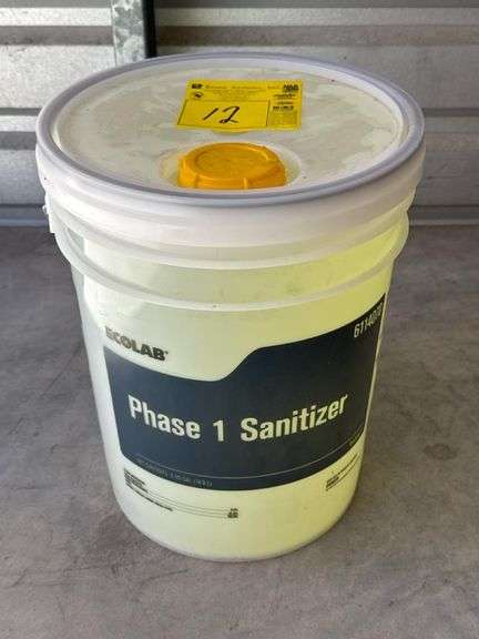 Ecolab Phase 1 Sanitizer, 5-Gallon Pail, Liquid, Sodium Hypochlorite, Food & Beverage Use