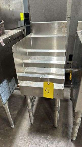 Stainless Steel Fry Dump Station, 30x11.5x18”, 4 Tiers, Adjustable Feet, Restaurant Kitchen