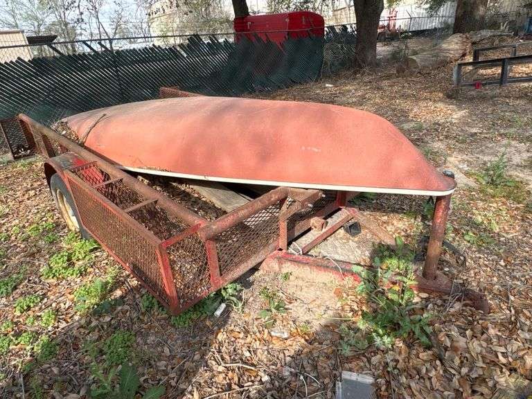 Single Axle 12x6 Utility Trailer – Mesh Sides, No Lights, Heavy Rust, Needs Tires, Open Flatbed
