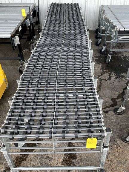 NestaFlex 24”W steel roller conveyor, portable & expandable 12' to 48'