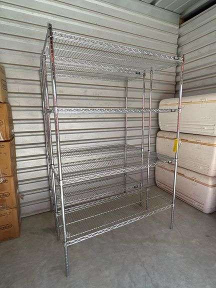 ULINE NSF Chrome Wire Shelving Unit, 3’11” X 1’5” X 6', 5 Adjustable Shelves, 800 lb Capacity/Shelf **sold 2X the money**