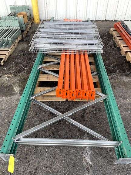 Kingmore Bolted Selective Rack - (6) 96" x 4" beams, (6) 42x46 wire decks, (2) 144x 42 x 3 uprights