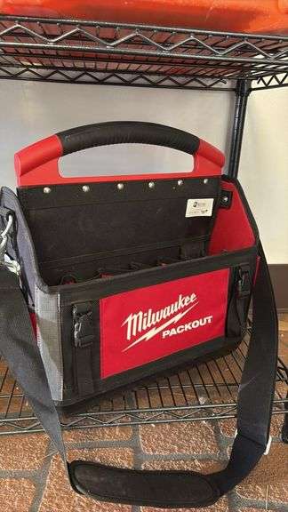 Milwaukee PACKOUT 15" Open Top Tool Tote, 31 Pockets, Modular System, Padded Strap