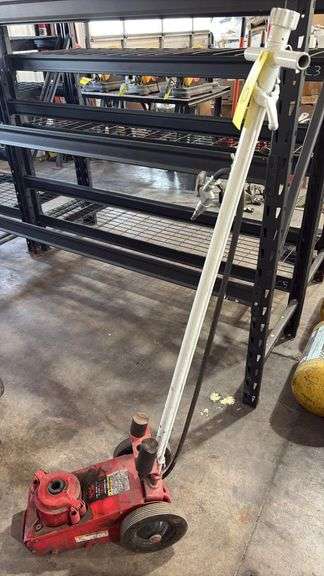 Norco 72000 22 Ton Air/Hydraulic Floor Jack, 8.5-22.5 in Lift, 2 Saddle Extensions, Steel Wheels, Air Line Attached