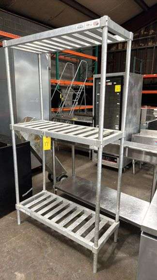 New Age Industrial 4677 Aluminum 3-Shelf NSF Storage Rack 76x42x18” 1,500 lb/shelf