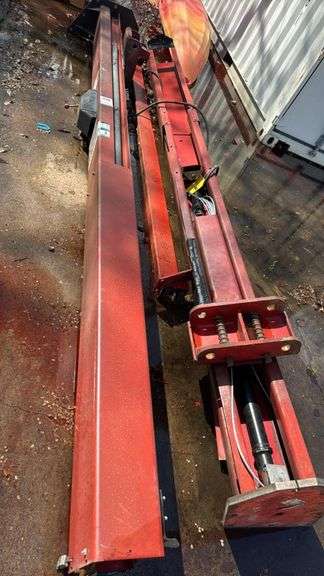 Two-Post Vehicle Lift, Approx. 9,000 lb Capacity, Hydraulic Pump, Disassembled, Red, Complete Kit