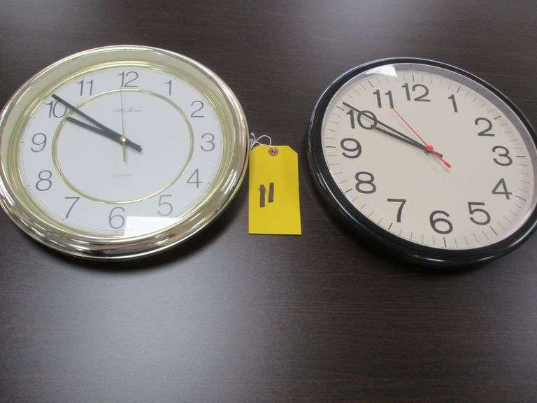 (2) CLOCKS - 13" DIAMETER