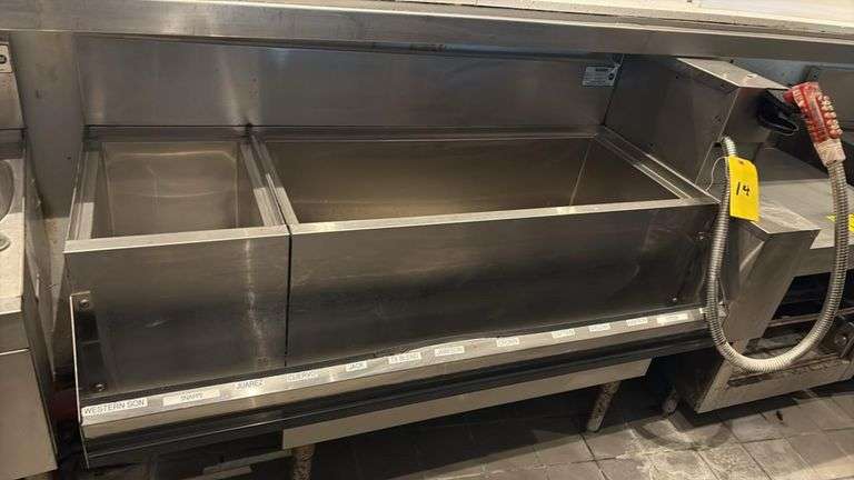 Krowne KR18-M48R-10 48" Stainless Steel Underbar Ice Bin w/10-Circuit Cold Plate & Soda Gun