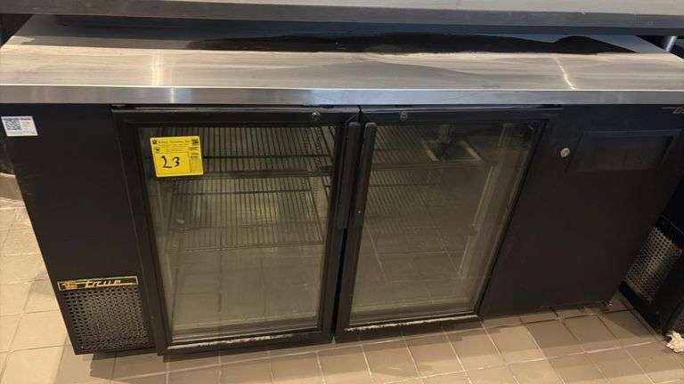 True 2-Door Glass Undercounter Bar Refrigerator, Stainless Top, 49"W, Shelves, Model TBB-24-48G-SD