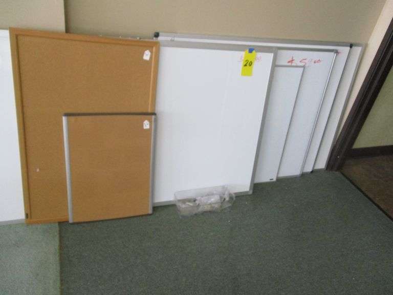LOT (9) CORK AND MARKER BOARDS WITH MOUNTS