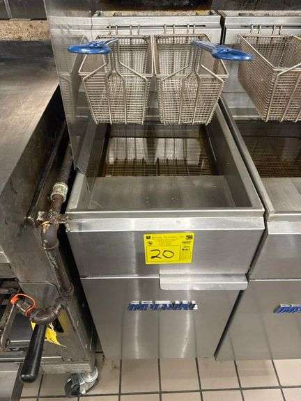 Imperial Gas Deep Fryer, Model IFS-40, Single Vat, 40 lb Capacity, 2 Baskets, NSF, Natural Gas