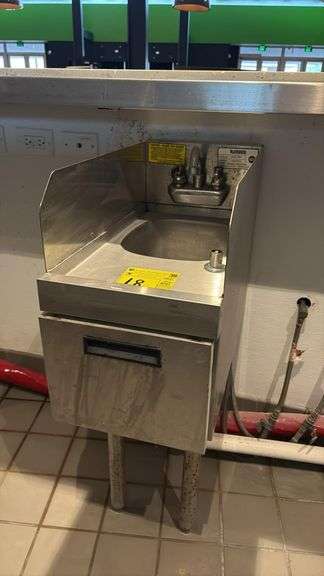 Krowne KR18-12DST Commercial Stainless Steel Hand Sink, 18"x15", Side Splash, NSF, Floor Mount