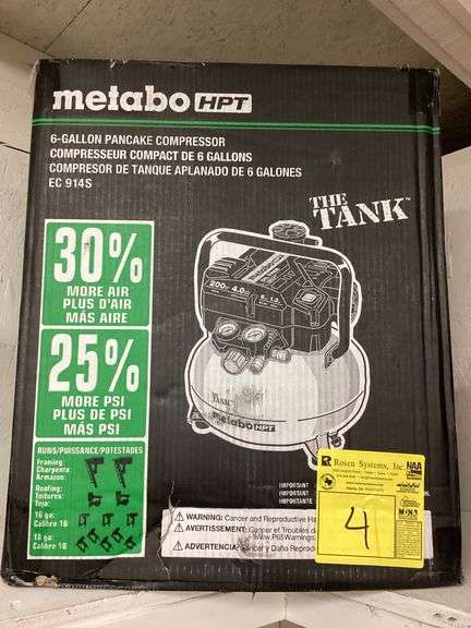 METABO HPT 6GAL PANCAKE COMPRESSOR - EC914S