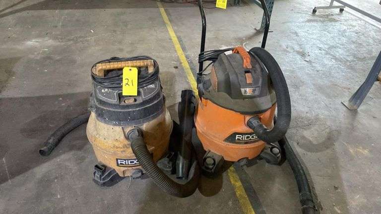 Lot (2) Ridgid Shop Vacs, portable