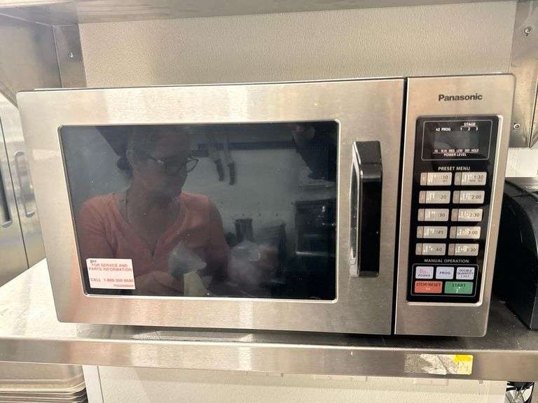 Panasonic NE-12523, 1200W Commercial Microwave, Touchpad Controls, 0.6 cu. ft., Stainless Steel
