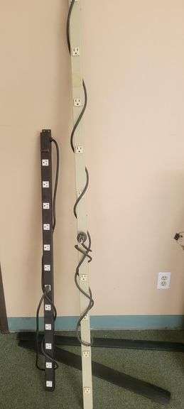 LOT (2) ASSORTED PLUG STRIPS WITH CORD COVERS