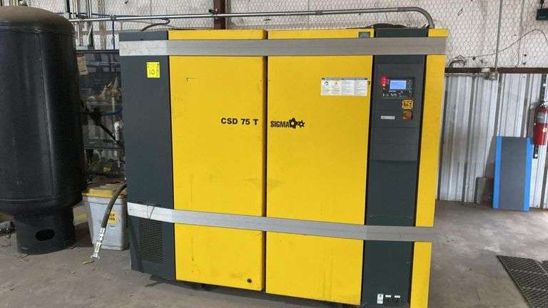 Kaeser CSD 75 T Rotary Screw Air Compressor, 75 HP, 226 CFM, 217 PSI, 2015, Serial 2067