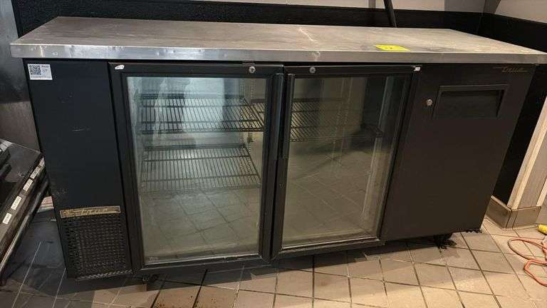 True 2-Door Glass Bar Cooler, TBB-24-48G-SD Equivalent, 49"x24", 11.5 cu ft, Casters