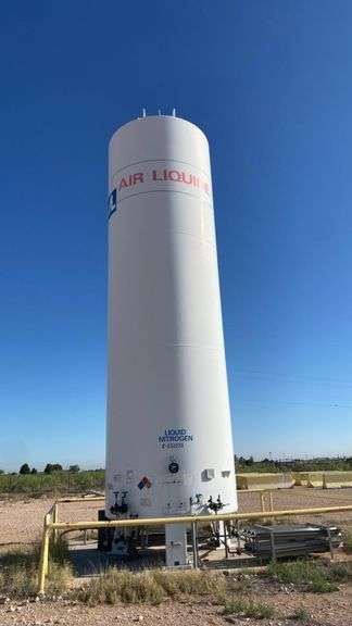 **THIS LOT HAS BEEN REMOVED FROM AUCTION; WE APOLOGIZE FOR ANY INCONVENIENCE** Air Liquide 15,000-20,000 Gallon Liquid Nitrogen Cryogenic Storage Tank - Vertical, Serial Number: E-232233