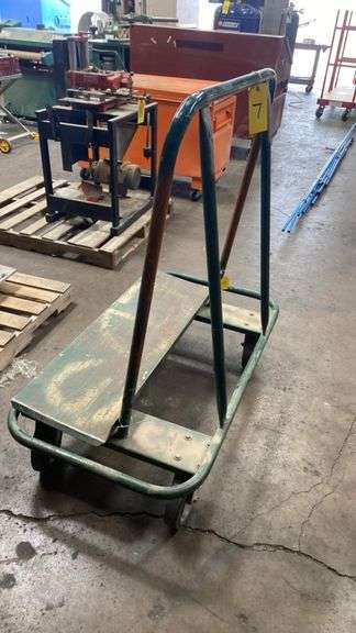 Heavy Duty Steel Panel Cart with 2,000 lb Capacity, 48" x 24" Deck, Dual Upright Handles