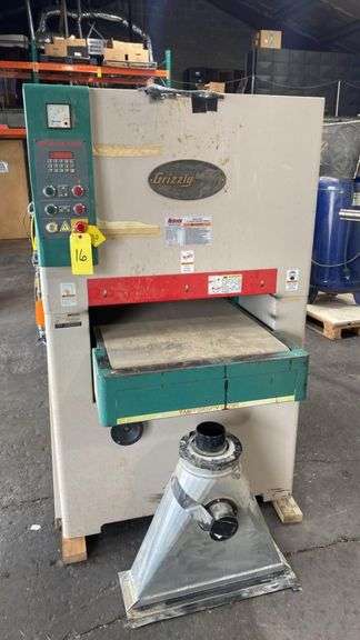 Grizzly H2933 24" Double Wide-Belt Sander, 15 HP 3-Phase, 2314 lbs, Dust Hood, SN: 02091202