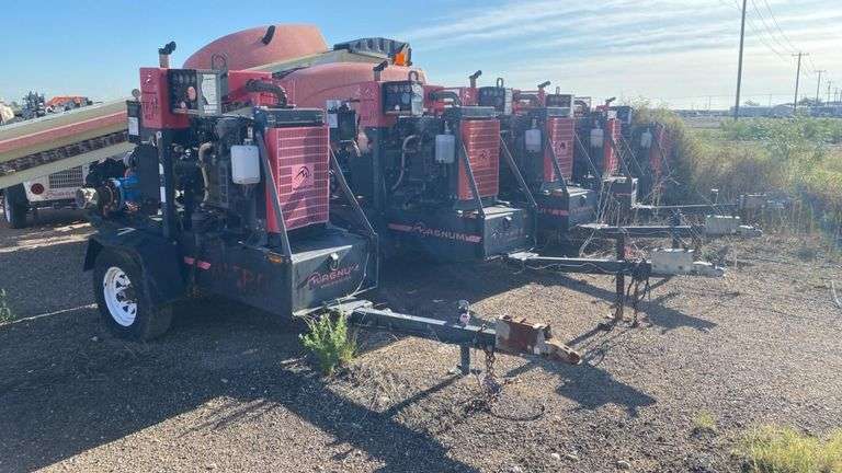 Lot of (6) Out of Service Magnum MTP6000 Trailer-Mounted 6-Inch Industrial Diesel Water Pump  **Sold as a lot with Bill of Sale ONLY**