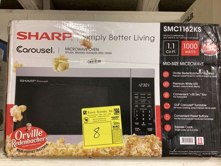 SHARP MICROWAVE OVEN SS 1000W 1.1 CU FT - SMC1162KS
