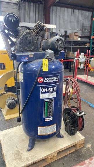 Campbell Hausfeld HS518001AJ 80 Gallon 5HP Vertical Air Compressor, 175 PSI, Hoses, Reel