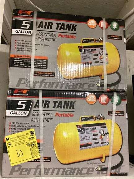 PT 5GAL PORTABLE AIR TANK 125PSI - W10005 (SOLD 2X THE MONEY)