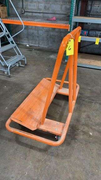 Heavy Duty Orange Steel Panel Cart with 2,000 lb Capacity, 48" x 24" Deck, Dual Upright Handles