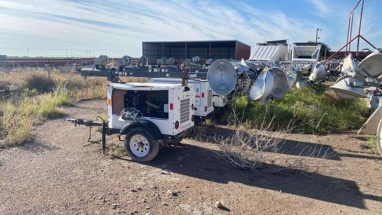 Lot of Approx (30) Out of Service Generac Magnum MLT3060M 30ft Mobile Light Tower, 6kW Diesel Generator, 4 x 1000W Lamps **Sold as a lot with Bill of Sale ONLY**