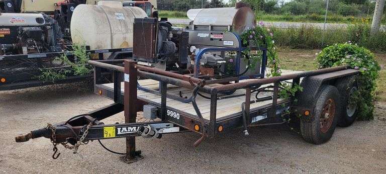 2011 14' Lamar UTUK Trailer with Farley Super Skid II 3000 PSI 8 GPM Hot Water Pressure Washer