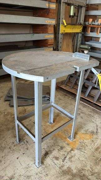Heavy Duty Steel Welding/Fabrication Table, 36"x36" Slotted Top, Angle Stop, Square Tube Frame