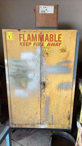 45-Gallon Flammable Storage Cabinet with Assorted Sherwin-Williams & Tnemec Industrial Coatings