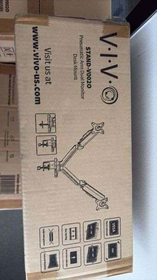 VIVO STAND-V002O Mechanical Arm Dual Monitor Desk Mounts, 17" to 32" Screens.