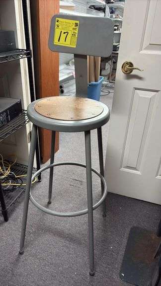 National Public Seating 6230B Industrial Stool with Adjustable Backrest, 30" Seat Height, 300 lb Capacity