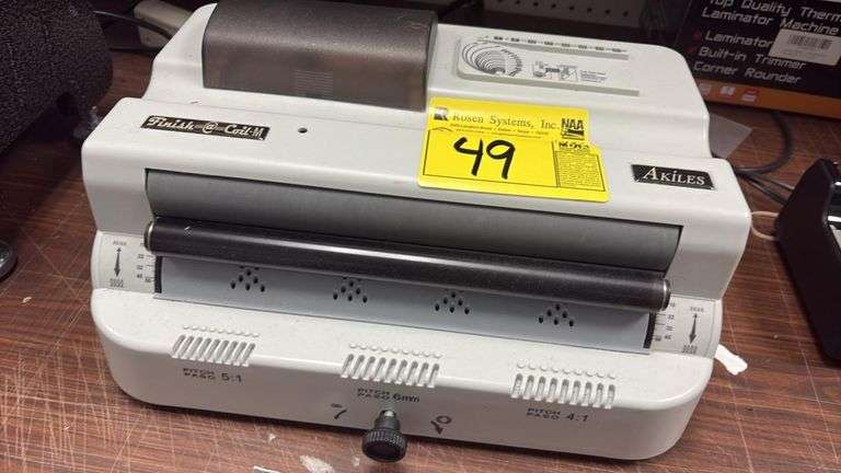 Akiles Finish@Coil-M Spiral Coil Binding Machine, 4:1/5:1/6mm Pitch, 6–50mm Coil, Electric Inserter